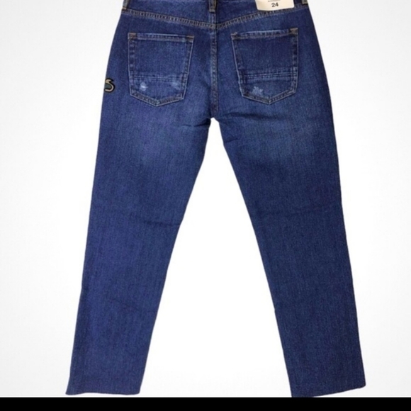 Kendall & Kylie Slay Babe Boyfriend Fit Dark Wash Distressed Jeans NWT - Picture 9 of 9